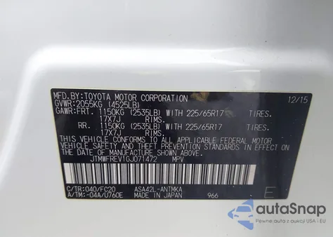 2016 Toyota Rav4 Xle from USA, damaged, VIN JTMWFREV1GJ071472